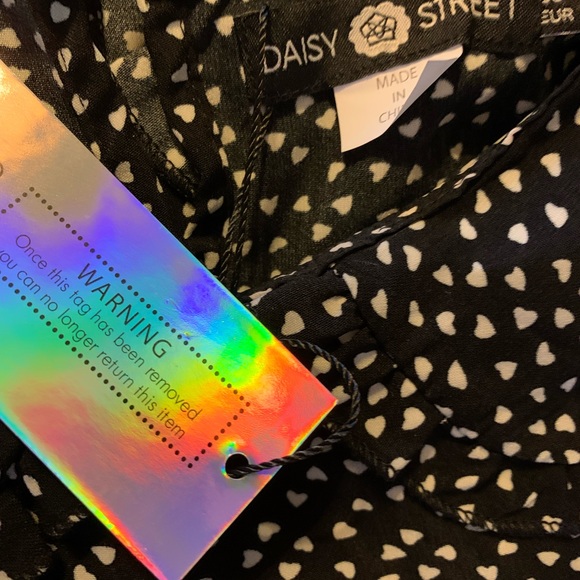 ASOS DAISY STREET MINI SMOCK DRESS WITH POLKA HEARTS SIZE LARGE - Picture 6 of 6